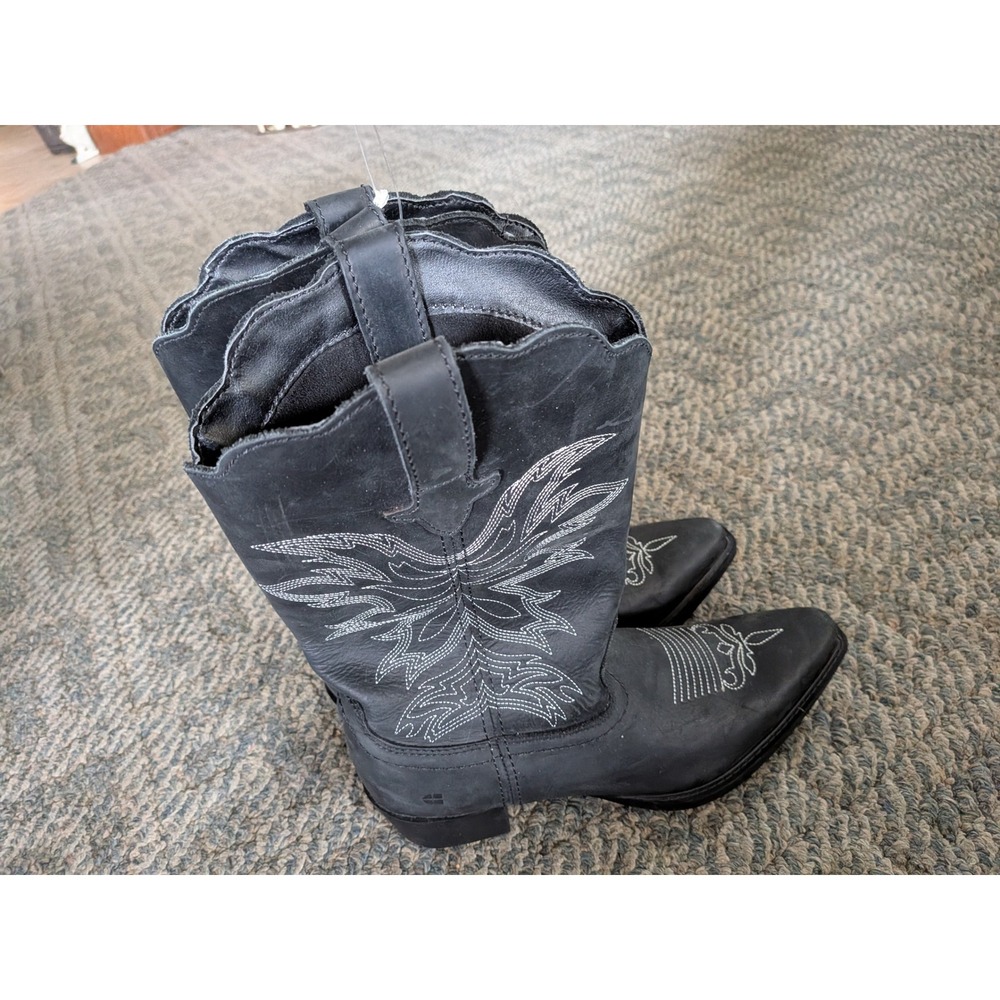 Shoes For Crews Black Leather Western Cowboy Boots Slip Resistant 48534 Womens 9
